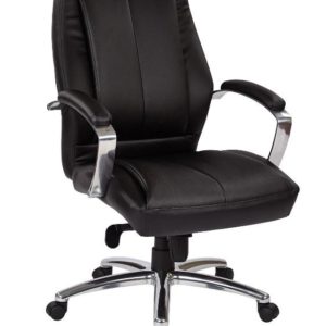 Proline Mid-back Leather Chair - Black